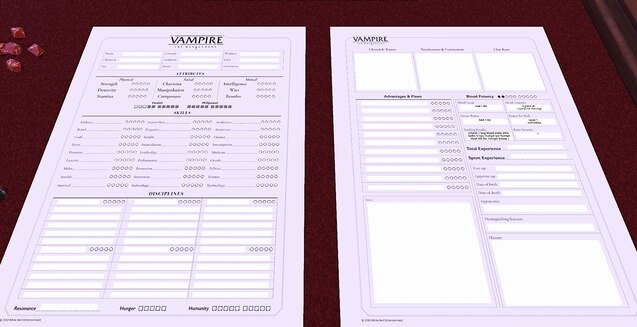 Steam Workshop::Vampire the Masquerade V5 Character Sheet
